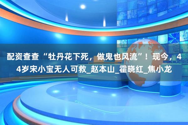 配资查查 “牡丹花下死,做鬼也风流”!现今,44岁宋小宝无人可救_赵本山_霍晓红_焦小龙